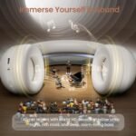 acer OHR516 Wireless Over Ear Headphones with Active Noise Cancellation, 60H Playtime Bluetooth 5.4, 40mm Drivers, Dual Device Pairing, Comfortable Foldable Design (White) - Image 4