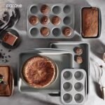 CAROTE 7-Piece Nonstick Stackable Baking Pans Set - Bakeware Sets Including Cookie Sheets for Baking, Muffin Pan, Bread Pan, Cake pan, Loaf Pan, Roasting Pan, Gray & Blue - Image 4