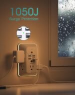 Surge Protector, Outlet Extender with Night Light, Addtam 5-Outlet Splitter and 4 USB Ports(1 USB C), Multi Plug Wall Outlet for Home Office Dorm Room Essentials - Image 5