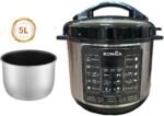 Electric Pressure Cooker, 5L Multi-Function Cooker, 8-in-1 Rice Cooker, Soup Maker, Black/Stainless Steel - Image 3