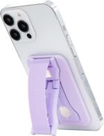 LoveHandle PRO MagSafe Compatible Magnetic Phone Grip w/Kickstand - Mount, Strap and Stand for Smartphone and Tablet - MagSafe Ring Included - Fits All Devices - Solid Lavender - Image 3