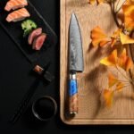Japanese Chef Knife, 8 Inch Damascus Kitchen Knife with VG10 Steel, Handcrafted Sharp Knife with Ergonomic Handle, Cooking Knives for Home Chefs, Cooking Gifts for Men and Women - Image 3