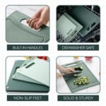 COOK WITH COLOR Non-Slip Cutting Board Set – Kitchen Essentials with Easy Grip Handle for Meat, Veggies, and Fruits, 3 Cutting Boards, Mint - Image 4