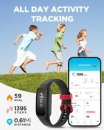BIGGERFIVE Vigor 2 L Kids Fitness Tracker Watch for Boys Girls Ages 5-15, Activity Tracker, Heart Rate Sleep Monitor, IP68 Waterproof, Pedometer, Calorie Step Counter Watch, Black - Image 3