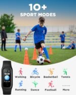 BIGGERFIVE Vigor 2 L Kids Fitness Tracker Watch for Boys Girls Ages 5-15, Activity Tracker, Heart Rate Sleep Monitor, IP68 Waterproof, Pedometer, Calorie Step Counter Watch, Black - Image 4