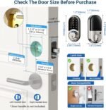Veise RZ07 Fingerprint Smart Lock, 7-in-1 Smart Locks for Front Door, Keyless Entry Door Lock with App Control, Biometric Electronic Touchscreen Keypad Deadbolt, Satin Nickel - Image 6