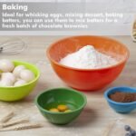 YIHONG 6 Piece Plastic Mixing Bowls Set, Colorful Serving Bowl for Kitchen, Ideal for Baking, Prepping and Cooking,Nesting Design for Space Saving Storage, Rainbow - Image 3