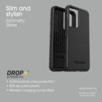 OtterBox Galaxy S22 Symmetry Series Case - Black, Ultra-Sleek, Wireless Charging Compatible, Raised Edges Protect Camera & Screen - Image 5