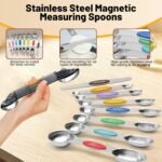 Measuring Cups 17-Piece Measuring Set with Cups and Spoons, Stainless Steel, Includes Magnetic Conversion Chart and Leveler - Image 5