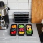 Hushee 10 Pack 17 oz Small Meal Prep Containers with 3 Compartments Snack Containers with Lid Disposable Plastic Bento Box Travel Lunch Food Boxes Stackable for Office Picnic (Black) - Image 5