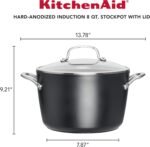 KitchenAid Hard Anodized Induction Nonstick Stock Pot/Stockpot with Lid, 8 Quart, Matte Black - Image 3