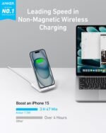 Anker 313 Wireless Charger (Stand), Qi-Certified for iPhone 17/17 Pro/17 Pro Max/16/15/14/13, 10W Fast-Charging Galaxy S23 S22 S21(No AC Adapter) - Image 3