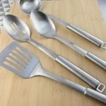 18/0 Stainless Steel Kitchen Cooking Utensil Set, Ergonomic Handle, Dishwasher Safe, Slotted Spoon, Ladle, Turner, Serving Spoon for Housewarming Daily Use Commercial, Pack of 4 - Image 6