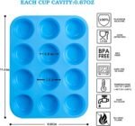 JEWOSTER 12 Cups Silicone Muffin Pan 2 Pack - Cupcake Pan Nonstick Silicone Molds Great for Making Muffin Cakes,Bread, Tart - BPA Free Baking Accessory - Image 3