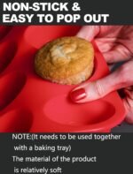 JEWOSTER 12 Cups Silicone Muffin Pan 2 Pack - Cupcake Pan Nonstick Silicone Molds Great for Making Muffin Cakes,Bread, Tart - BPA Free Baking Accessory - Image 4