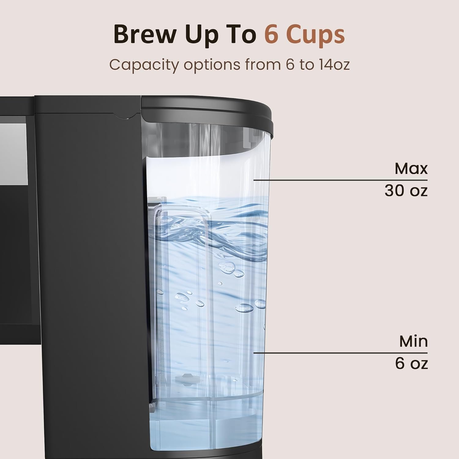 SUNVIVI Iced Coffee Maker, Single Serve Coffee Maker with 3 Brewing Options for K Cup Pod or Ground Coffee, 30oz Removable Water Reservoir & Reusable Filter, Ideal for Home & Office, Black - Image 3
