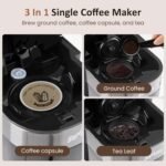 SUNVIVI Iced Coffee Maker, Single Serve Coffee Maker with 3 Brewing Options for K Cup Pod or Ground Coffee, 30oz Removable Water Reservoir & Reusable Filter, Ideal for Home & Office, Black - Image 4