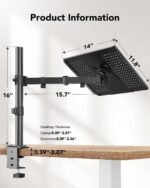 HUANUO Laptop Desk Mount - 17' to 32' Monitor Arm, Ventilated Tray, Fully Adjustable with Tilt, Swivel & Rotation, Holds up to 22 lbs - Image 4