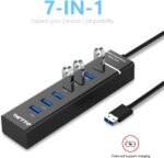 7-Port USB 3.0 Hub, IVETTO Data USB Hub Splitter with 3.3ft Long Cable for Laptop, PC, MacBook, Mac Pro, Mac mini, iMac, Surface Pro and More - Image 4