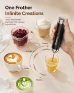Maestri House Rechargeable Milk Frother with Stepless Speed Control, LunaFro 2.0 Handheld Electric Foam Maker Waterproof Drink Mixer Foamer for Lattes, Cappuccino - Image 4