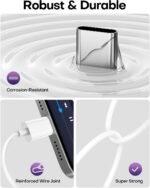 USB C to 3.5mm Audio Headphone Jack Adapter (2Pack), Aux to USB C Dongle Cord Cable Compatible with iPhone 17/16/15, iPad Pro, Samsung Galaxy S25 S24 S23 Ultra/Google Pixel - White - Image 4