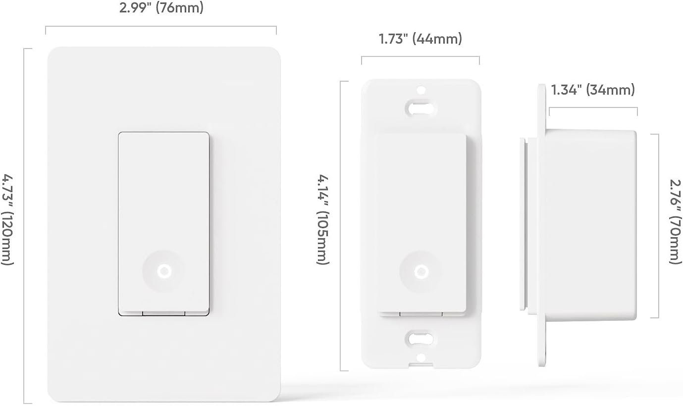 TREATLIFE Smart Switch 4 Pack, 2.4Ghz WiFi Light Switch Single-Pole, Neutral Wire Required, Works with Alexa, Google Home and SmartThings, Smart Home Remote Control, FCC Listed - Image 8