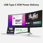 INNOCN 45C1R 45 Inch 5120 x 1440p Ultrawide Curved Gaming Monitor, R1500, HDR400, USB Type-C 90W Power Delivery, PIP/PBP, Built-in Speaker, Height Adjustable, Black - Image 3