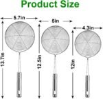 Spider Strainer Set of 3 Asian Strainer Ladle Stainless Steel Wire Skimmer Spoon with Handle for Kitchen Frying Food, Pasta, Spaghetti, Noodle-30.5cm, 32cm, 35cm - Image 4