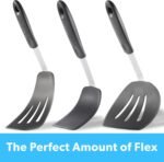 DI ORO - Chef Series FLEX Silicone Spatula 600ºF Heat-Resistant Flexible Silicone Rubber Turner Spatulas (3-Piece Set) - Image 4