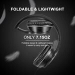 LORELEI X6 Over-Ear Wired Stereo Bass Headphones with Microphone, Lightweight, Foldable & Portable with 1.45M No-Tangle for Smartphone, Tablet, MP3/4, Space Black - Image 4