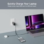 ELECOM 65W USB C Wall Charger Block, 3 Multi Port GaN II Plus Fast Charging, Compact Power Adapter for Multiple Devices, iPhone, Laptop, Tablet, iPad, Airpods, Watch, Speakers, Samsung (Black) - Image 4