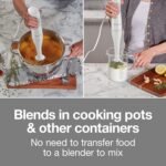 Proctor Silex Electric Immersion Blender with Detachable Dishwasher Safe Handheld Hand Blender Stick, 2-Speeds, 150 Watts, White (59739) - Image 4