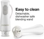 Proctor Silex Electric Immersion Blender with Detachable Dishwasher Safe Handheld Hand Blender Stick, 2-Speeds, 150 Watts, White (59739) - Image 5