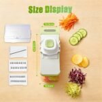 Multifunctional Vegetable Slicer, 6 in 1 Slicer Veggie Shredder with Safe Hand Guard, Multi Blade Adjustable Garlic Slicer, Easy-Clean & Compact Storage, Portable Kitchen Gadget (3 Blades) - Image 7