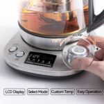 Mecity Electric Tea Kettle with Removable Infuser, 9 Preset Brewing Programs, Temperature Control, 2 Hours Keep Warm, Borosilicate Glass, 1.7 Liter, 1200W - Image 4