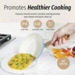 GoodCook Healthy Ceramic Titanium-Infused 12” Fry Pan, Light Blue – Induction Cookware, Nonstick Cooking Pan, Frying Pan Skillet for Eggs, Meats, Vegetables, Sauces, Warming Tortillas - Image 4