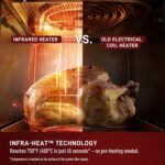 T-fal Infrared Air Fryer, 2x Faster Than Traditional Heating*, Large Air Fryer Toaster Oven Combo, 6 Qt Digital Touch Screen, 7-in-1 Cooking Functions, No-Shake Technology, 1550W, Black, - Image 4