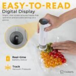 Food Vacuum Sealer Machine with Digital Display & Visible Tank, 8L Air Flow Handheld Compact Vacuum Sealer for Food, 1200mAh Battery, 30 Reusable Seal Bags, Portable Lightweight 6.87oz - Image 4