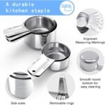TILUCK Stainless Steel Measuring Cups Set,Kitchen Gadgets for Cooking & Baking,Set of 5 - Image 5