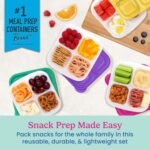 Bentgo Easyboxes 4-Compartment Snack Containers - 8-Piece Set with 4 Trays & 4 Custom-Fit Lids to Seal in Freshness - Reusable Food Storage & Meal Prep Bento BPA-Free Containers (Brights) - Image 3