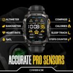 CARBINOX Edge Smart Watch Rugged, 1.96″ AMOLED, Stainless Steel, IP69K/5ATM Fitness trackers, Dual-Band GNSS, 500mAh, Bluetooth Calls, Smart Watch for Android Phones iOS (Black) - Image 5