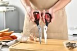Kitchen Scissors - Heavy Duty Utility Come Apart Kitchen Shears for Chicken, Meat, Food, Vegetables - 9.25 Inch Long Black & Red - Image 4