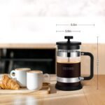 French Press Coffee Maker 21 oz, Cold Brew Heat Resistant Thickened Borosilicate Coffee Pot, Coffee Presses 600 ml, Tea and Frothed Milk Press (Black，21Ounce) - Image 5