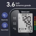 Sinocare Blood Pressure Monitor, Upper Arm BP Machine for Home, Adjustable Cuff 8.6"-16.5", One-Button Operation, Dual User Mode, Posture Detection & Irregular Heartbeat Alert, Black - Image 3