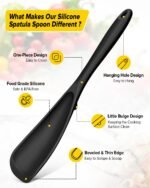 Pack of 2 Cooking Spoons for Non Stick Cookware, Multifunction Spatula Spoon BPA-Free, One-Piece Design, Suitable for Scooping, Scraping, Serving and Mixing (BLACK-BLACK) - Image 3