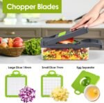 Vegetable Chopper Pro, Mandoline Slicer – 7 Stainless Steel Blades for Onion, Potato, Salad – Safe, Easy Clean & Dishwasher Safe Kitchen Gadget – Ideal for Parents, RV - Image 5