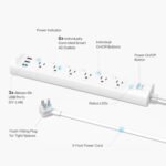 Tapo Smart Wi-Fi Power Strip- 6 Individually Controlled Smart Outlets and 3 USB Ports with Surge Protection, Matter, Works w/Alexa, Google Home, Siri, & Bixby, No Hub Needed, Tapo P316M - Image 3