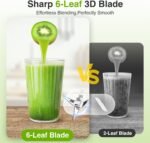 KOIOS Blender for Smoothies,Personal Blender for Shakes and Smoothies with 3 * 22oz To-Go Cups,22000 RPM Smoothie Maker,Detachable 6-leaf Blade Portable Blenders for kitchen,Black - Image 4