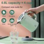 Small Electric Kettle Stainless Steel, 0.8L Portable Tea Kettle Auto Shut-off, Low Power Hot Water Kettle for Camping, Travel, Office and More - Image 4