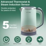 Small Electric Kettle Stainless Steel, 0.8L Portable Tea Kettle Auto Shut-off, Low Power Hot Water Kettle for Camping, Travel, Office and More - Image 5